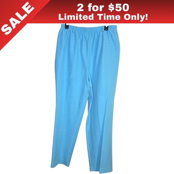 [Sale: 2 for $50!] Alfred Dunner Blue Elastic Waist Pants Size 18W 0235 - Picture 1 of 8